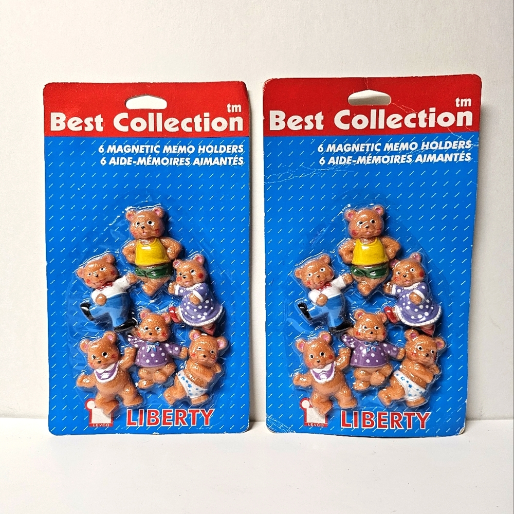Vintage Set of 12 Retro Refrigerator Animal Bear Magnets